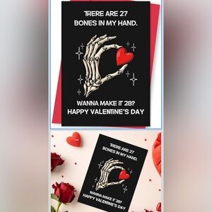 🍒Valentine's Day Skeleton Card